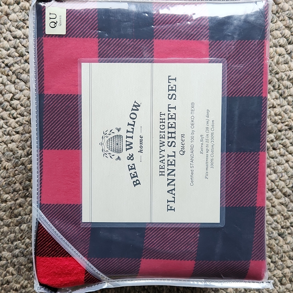 Bee & Willow flannel sheet set - queen